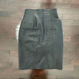 Vintage?80s?Dominic Bellissimo High Waisted Black Leather Skirt